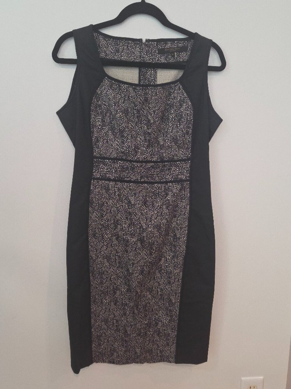 Rachel Roy Signature Black Sheath Dress Size 14 | Speckled Print